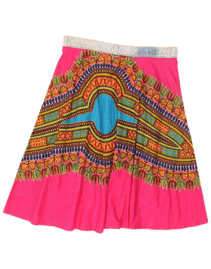 Saia assimétrica feminina Levi's W32 grande algodão geométrico rosa