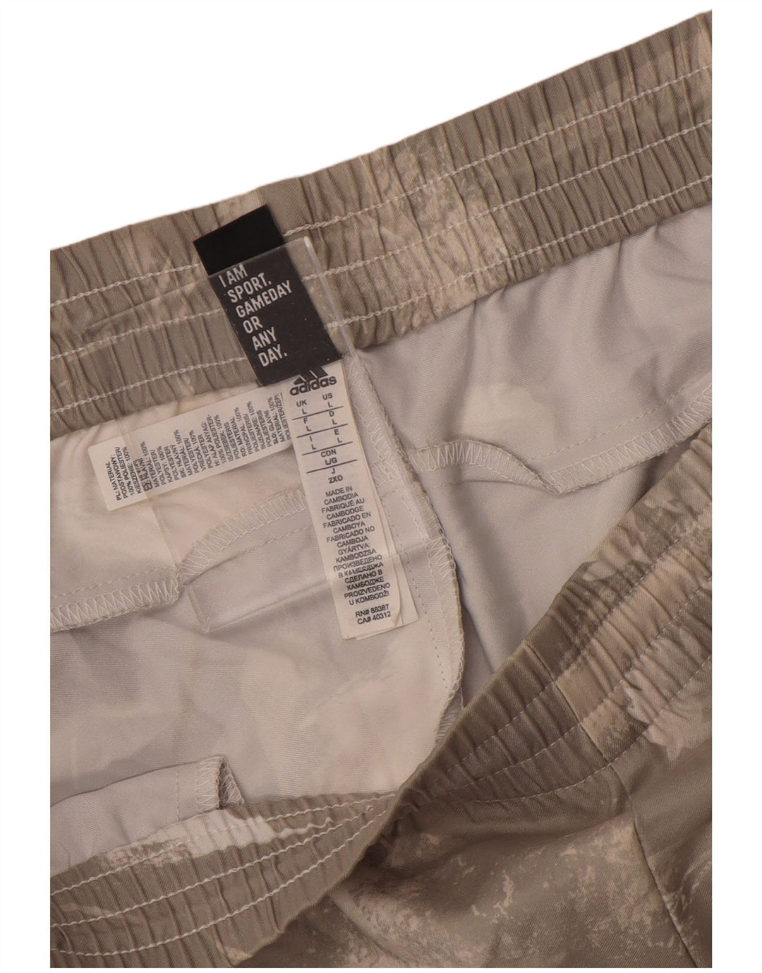 Adidas Mens Sport Shorts Grande Cinza Tie Dye Poliéster