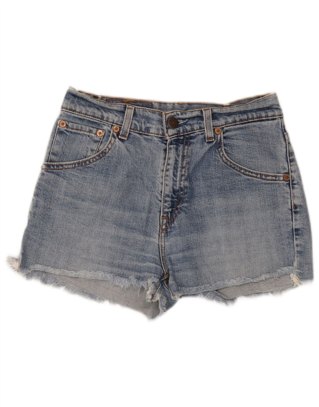Shorts jeans feminino 525 da LEVI'S W27 pequeno azul algodão