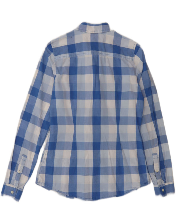 Camisa Tommy Hilfiger Feminina Classic Fit UK 6 XS Azul Check Algodão Clássico