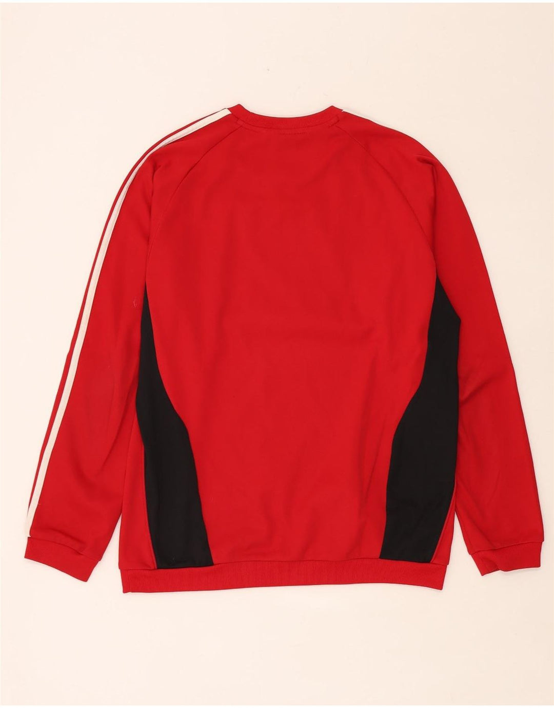 Adidas Mens Moletom Jumper UK 38/40 Médio Vermelho Colorblock Poliéster