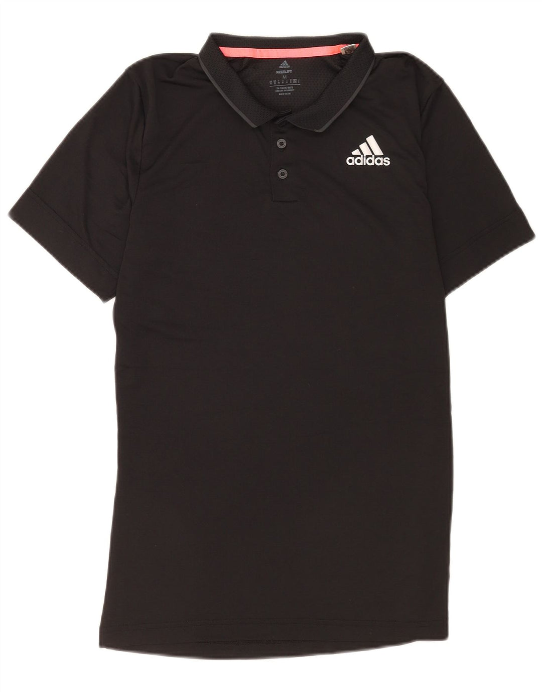 Adidas Mens Regular Fit Camisa Pólo Médio Preto Poliéster