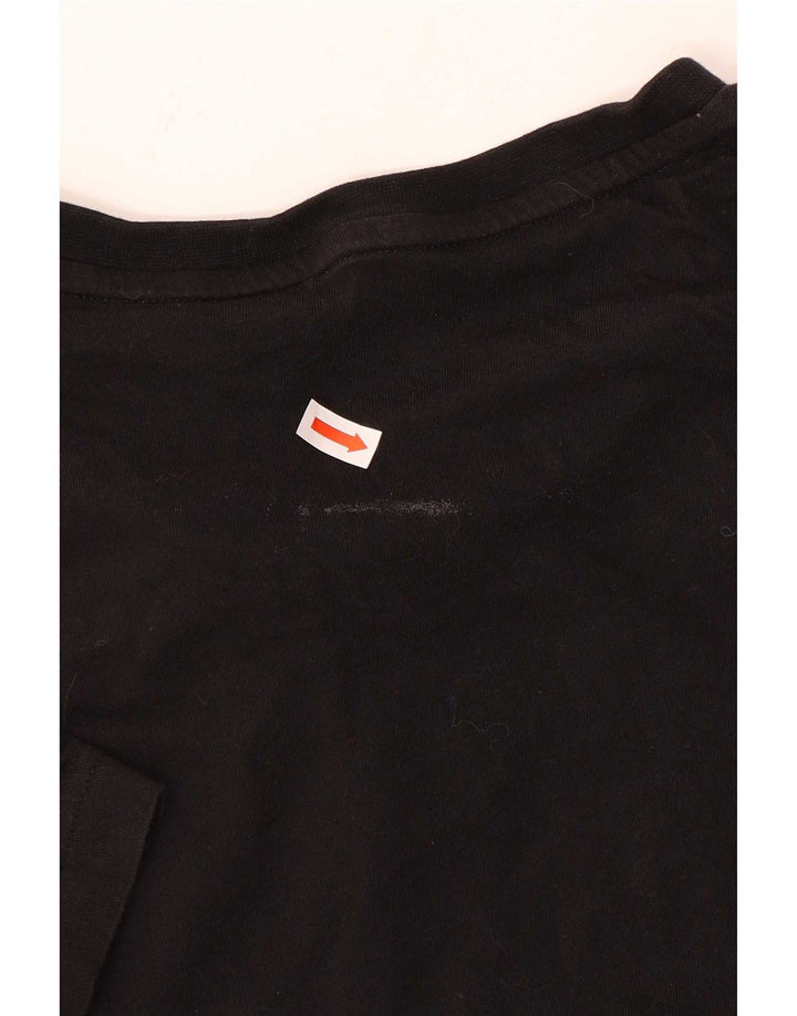 Puma Mens Graphic T-Shirt Top Pequeno Algodão Preto