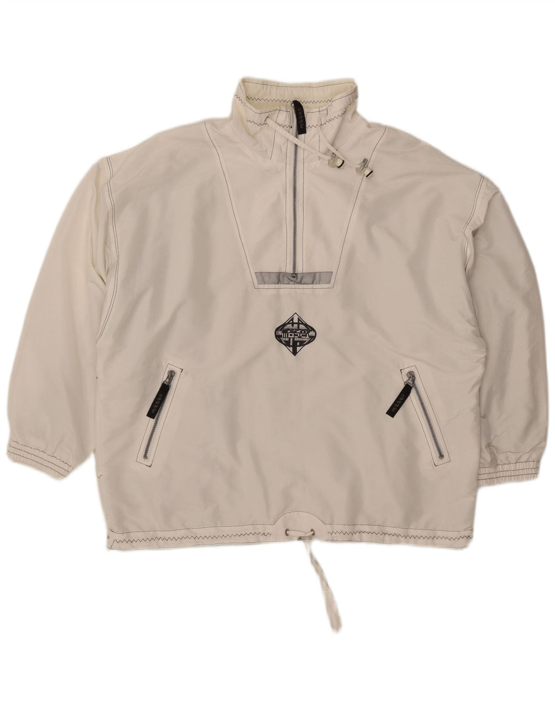 Jaqueta Anorak Oversized Feminina Maser M Reino Unido 16 Grande Poliéster Branco