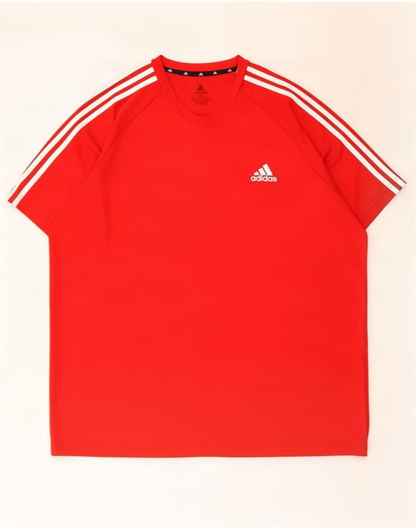 Adidas Mens Aeroready Camiseta Top 2XL Poliéster Vermelho