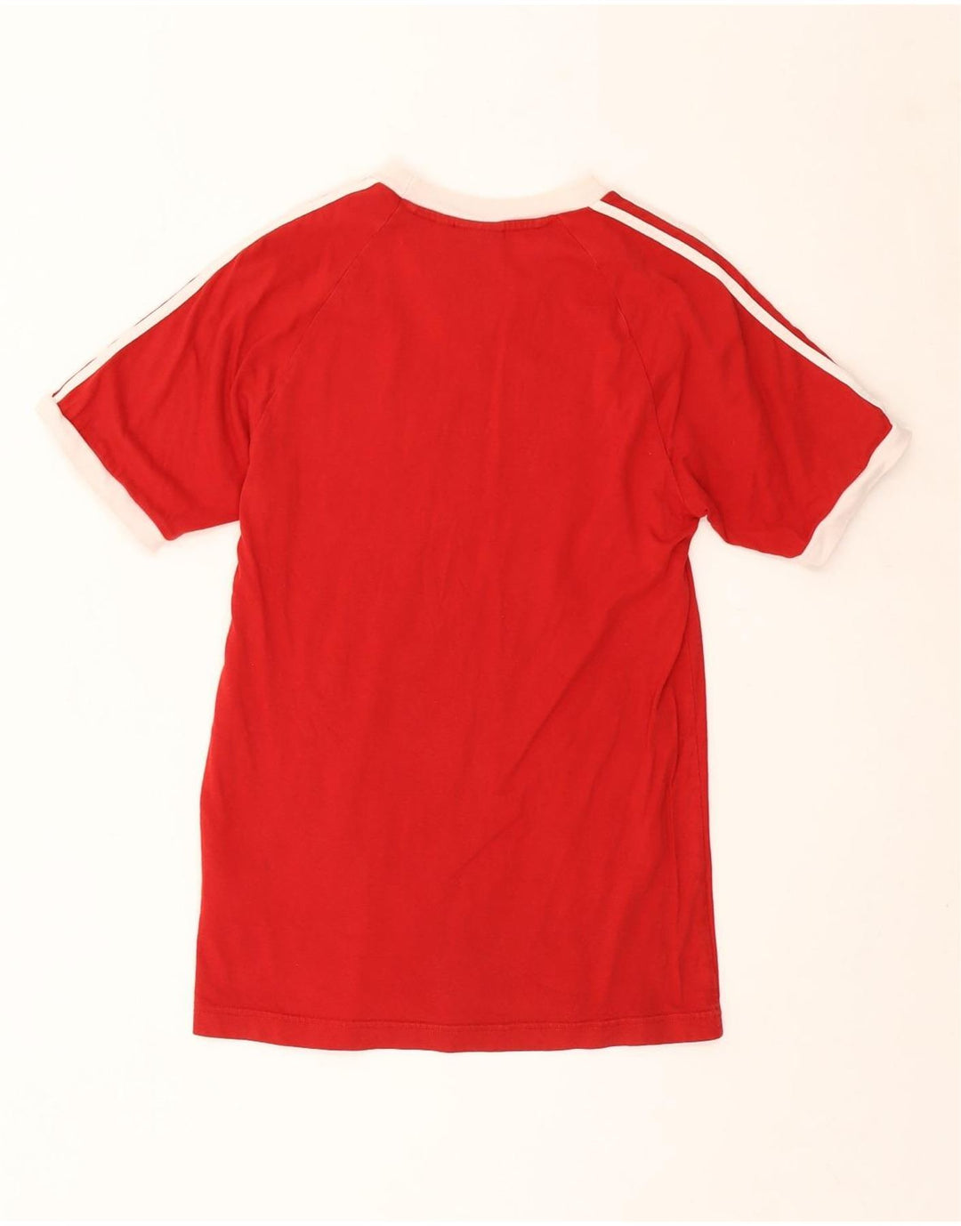 Adidas Mens T-Shirt Top Pequeno Algodão Vermelho