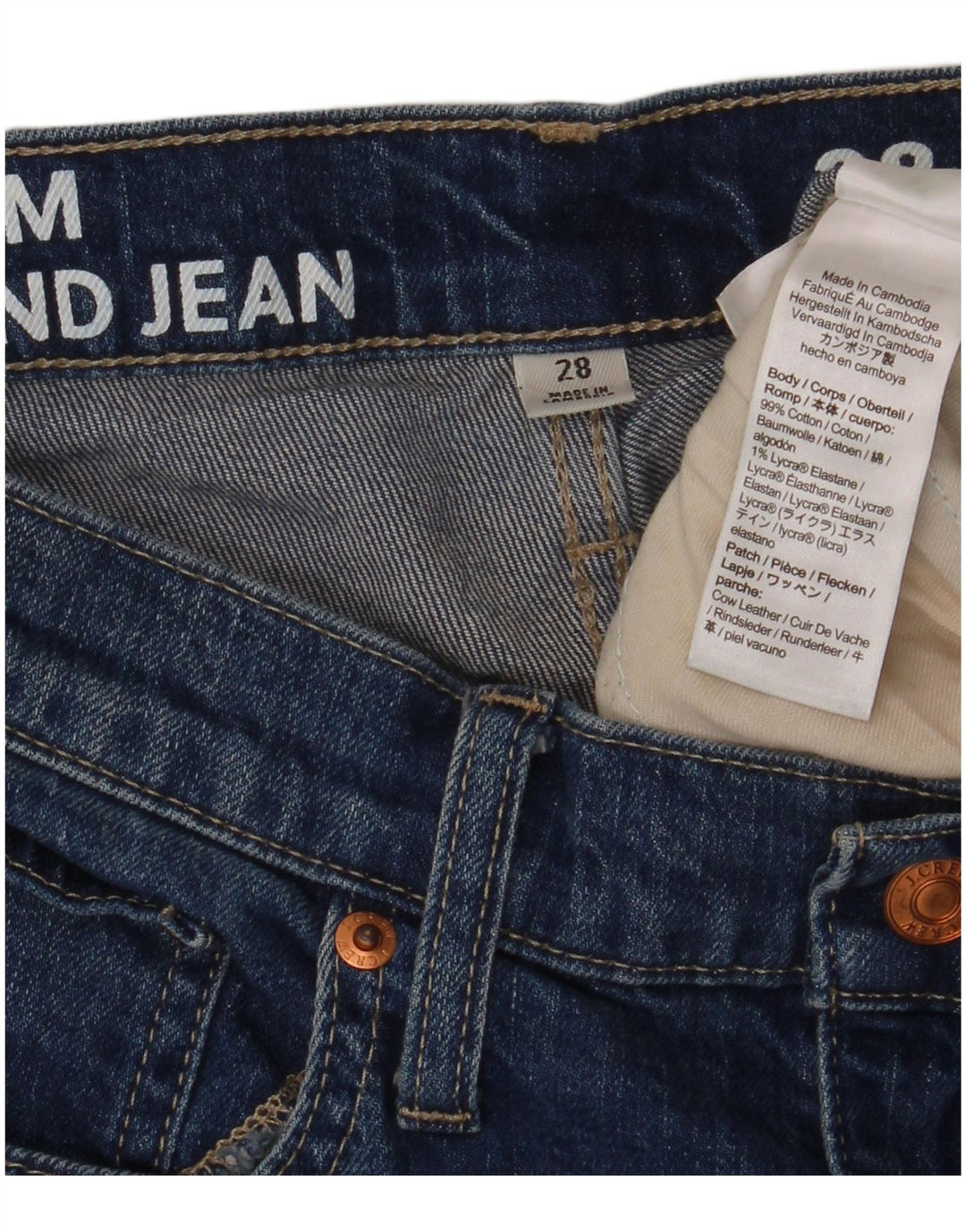 J. Crew Jeans Slim Feminino W28 L30 Azul Algodão