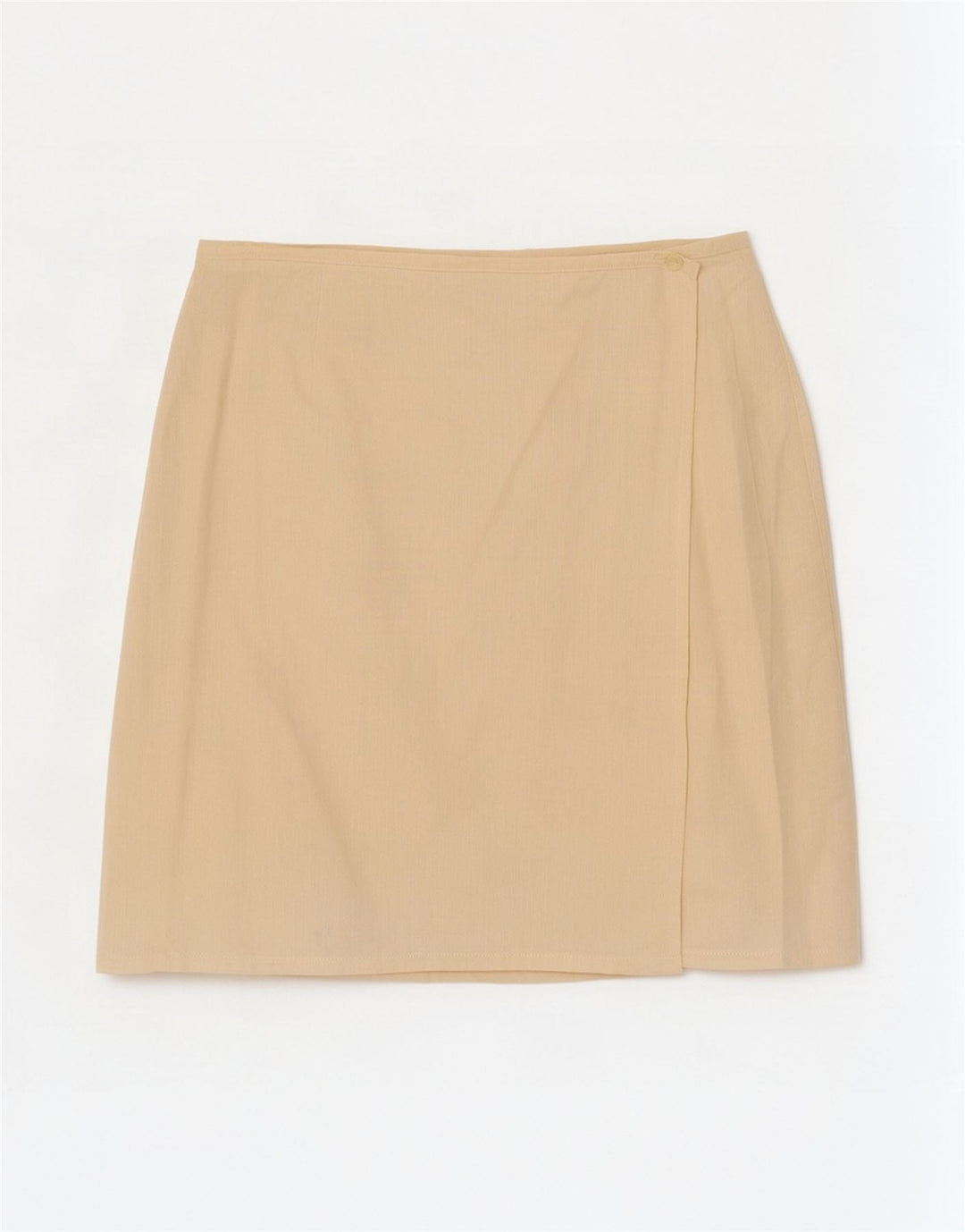 Mini saia wrap feminina Benetton IT 44 médio W28 algodão bege