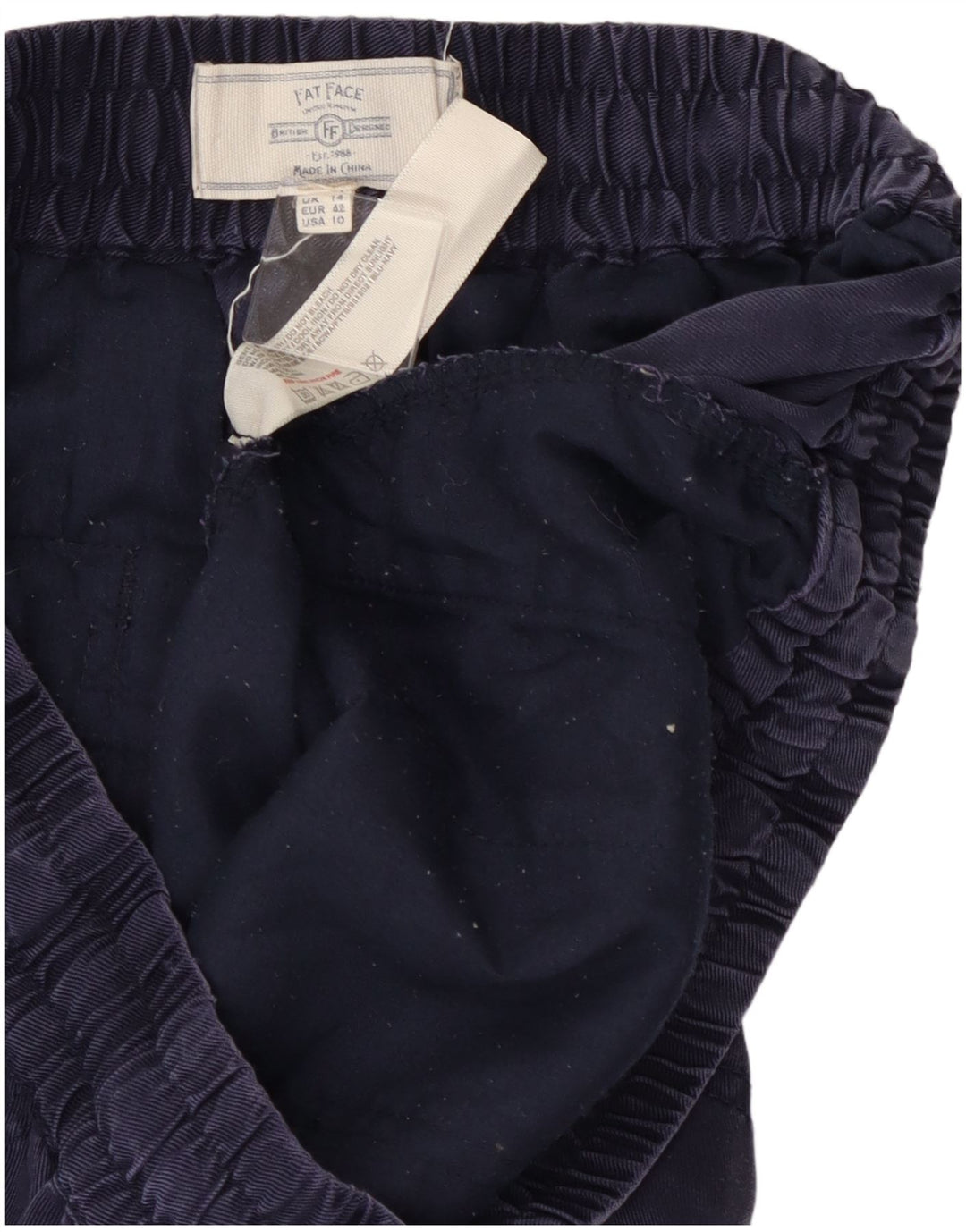 Calça esportiva feminina FAT FACE casual Reino Unido 14 grande W28 L26 azul marinho