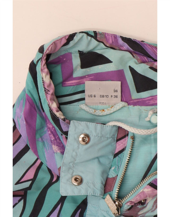 Capa de chuva grande feminina Maser M UK 10 pequena turquesa geométrica