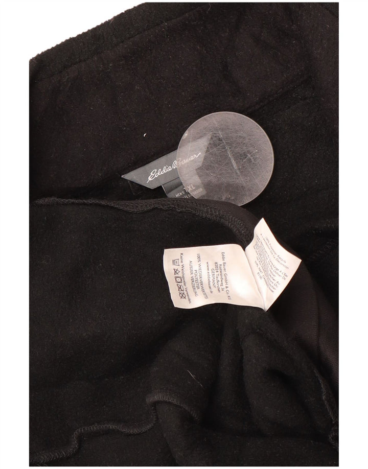 Colete masculino de lã com forro alto EDDIE BAUER UK 42 XL poliéster preto