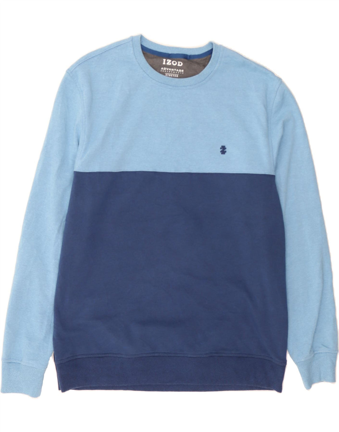 IZOD Mens Sweatshirt Jumper Large Blue Colourblock Vintage Izod and Second-Hand Izod from Messina Hembry 