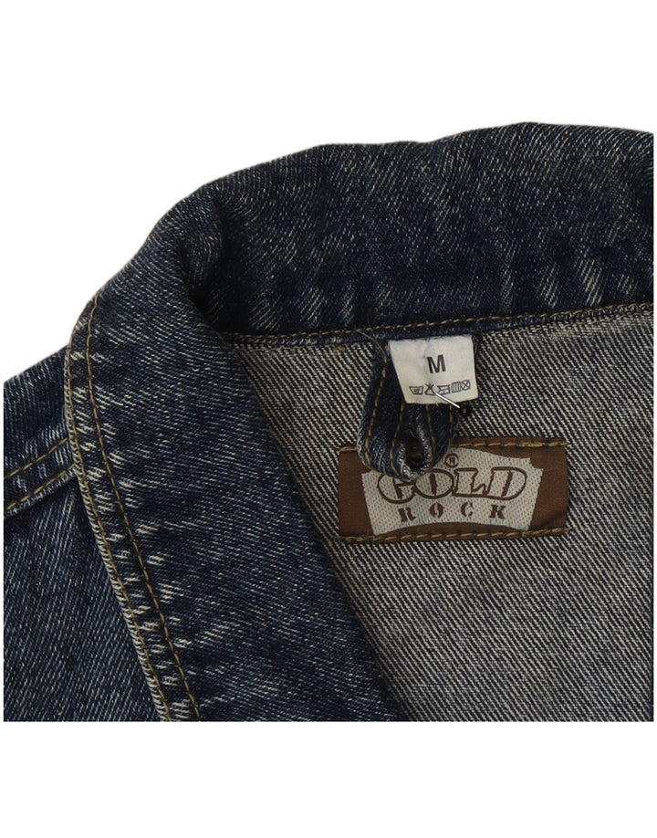Jaqueta jeans masculina vintage UK 38 azul médio
