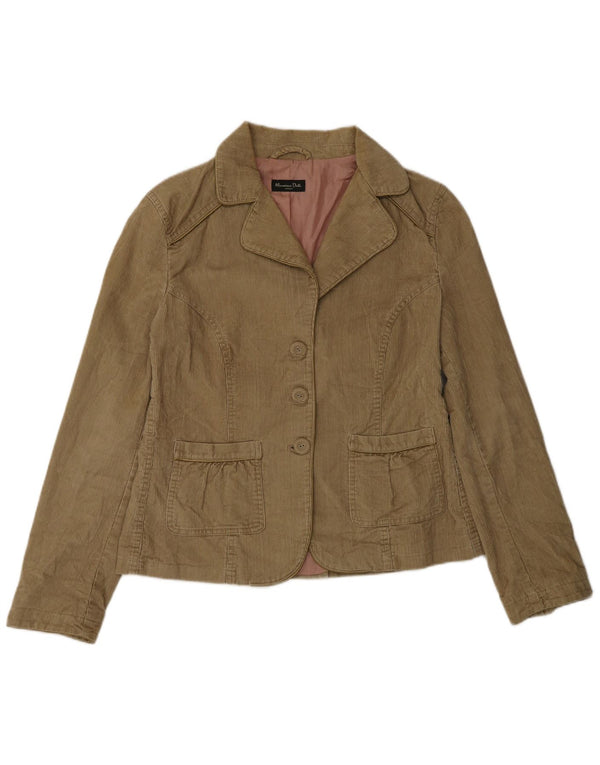 Jaqueta blazer feminina de veludo com 3 botões Massimo Dutti UE 42 grande marrom