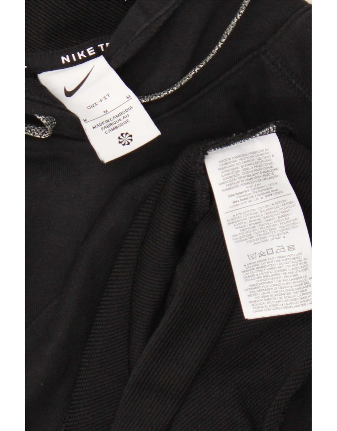 Suéter Nike masculino Dri Fit Graphic com capuz médio algodão preto
