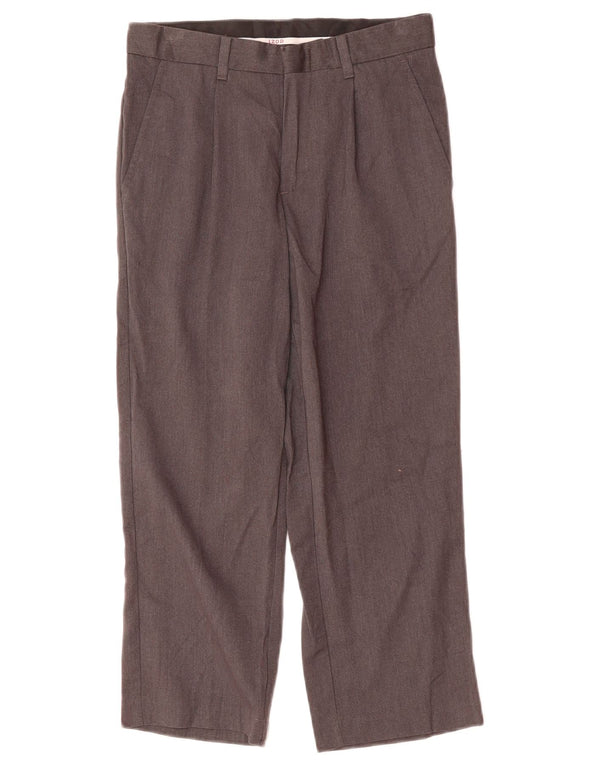 Calças chino retas Izod Boys 7-8 anos W22 L22 cinza nylon