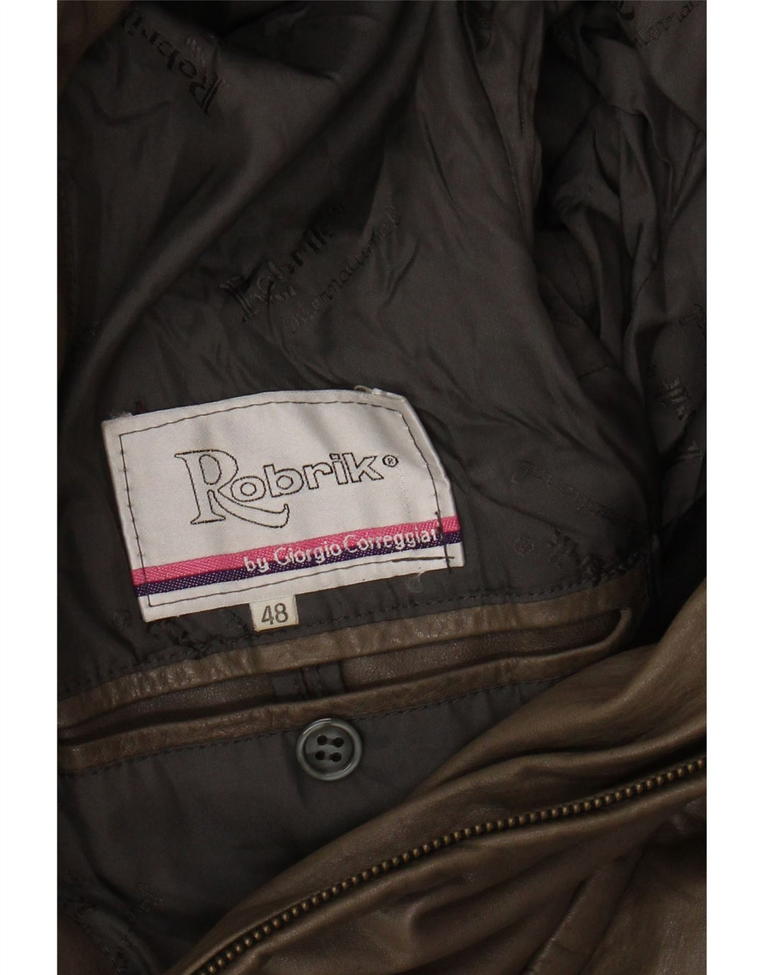 Casaco de couro masculino ROBRIK IT 48 marrom médio