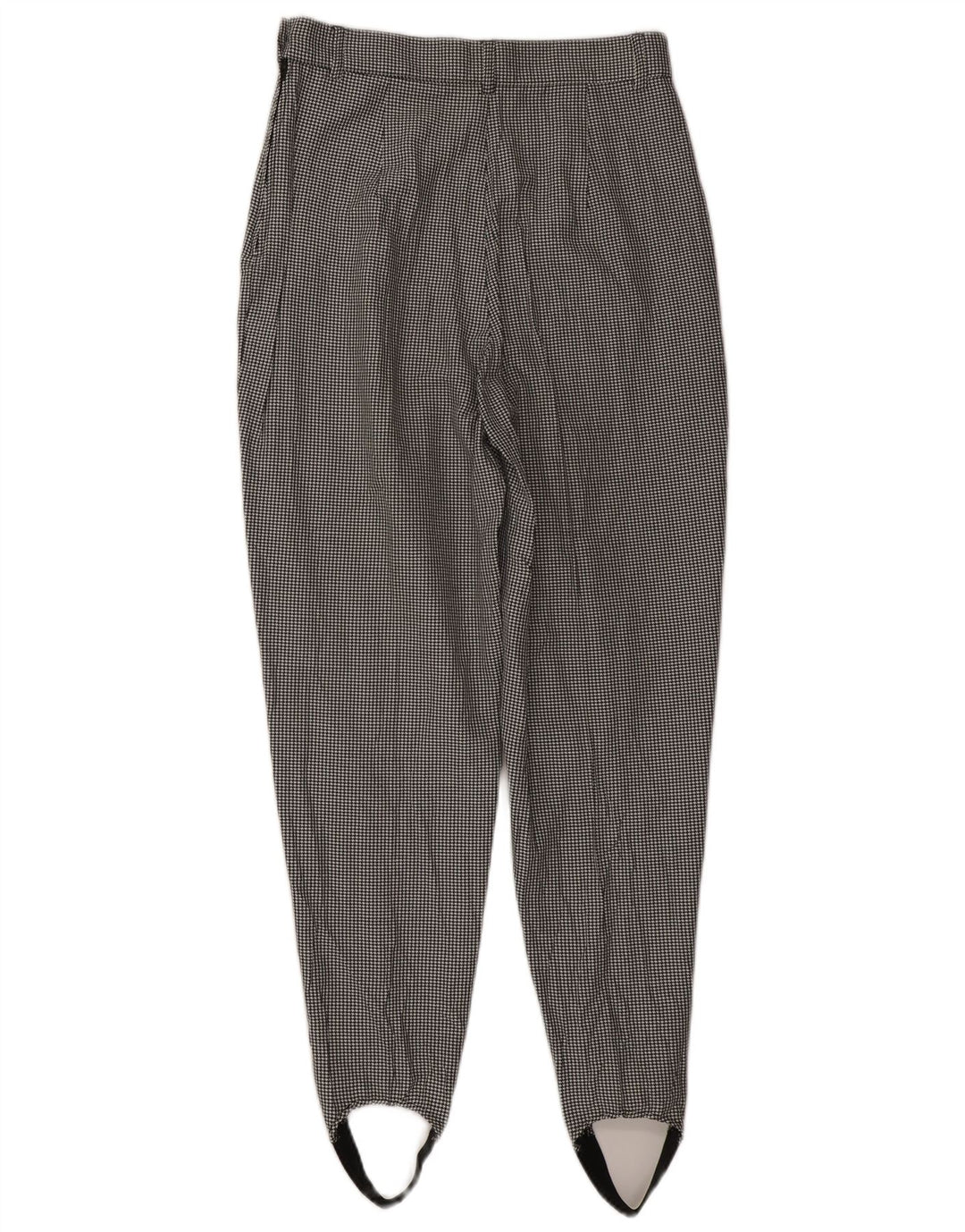 Calça casual feminina Benetton IT 44 médio W28 L30 preta Houndstooth