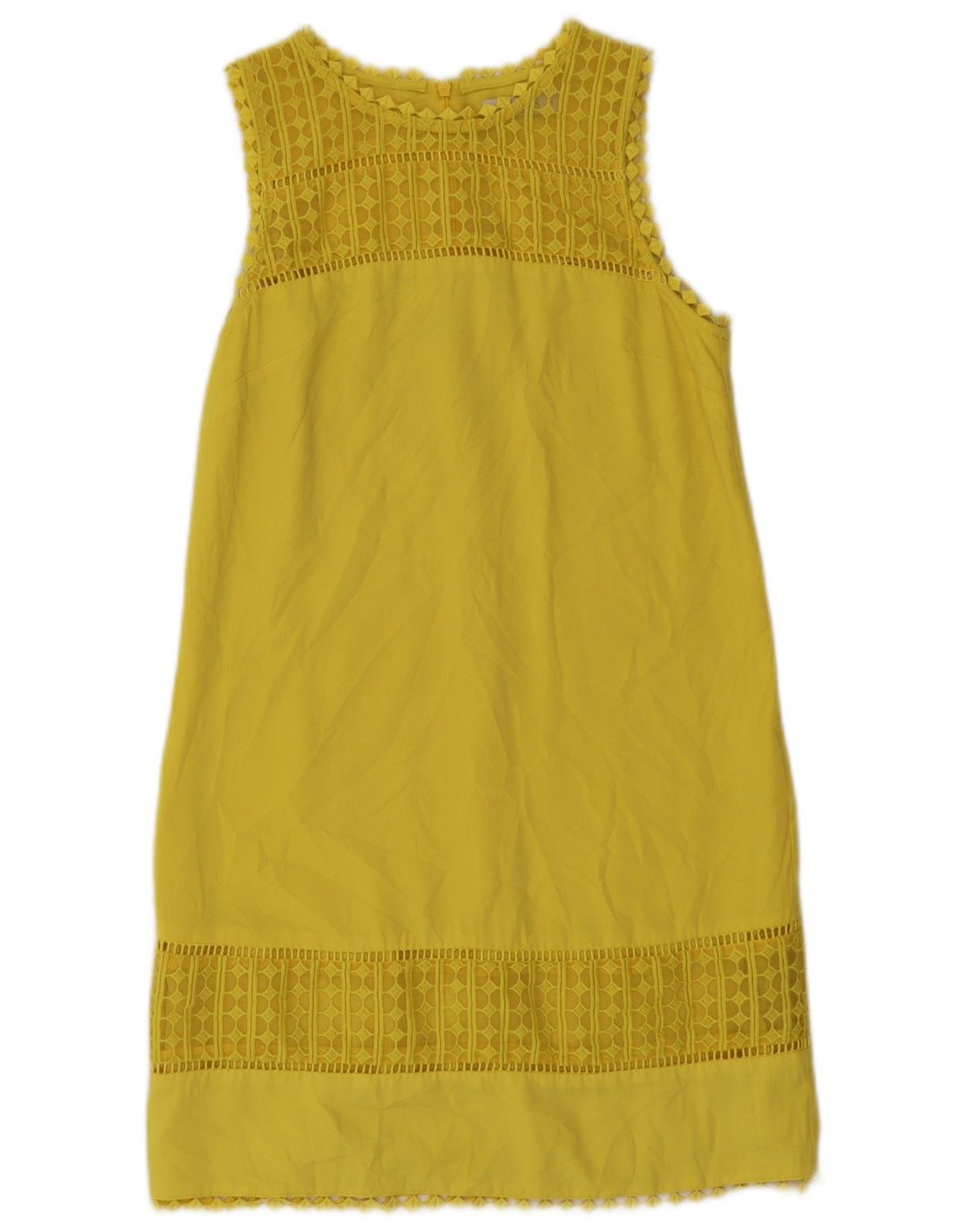 Vestido feminino Oasis sem mangas UK 8 poliéster amarelo pequeno