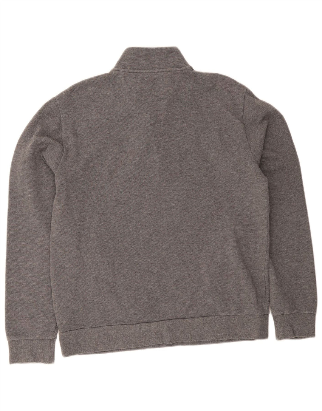 Moletom masculino Hackett Classic Fit com zíper e gola em algodão cinza médio