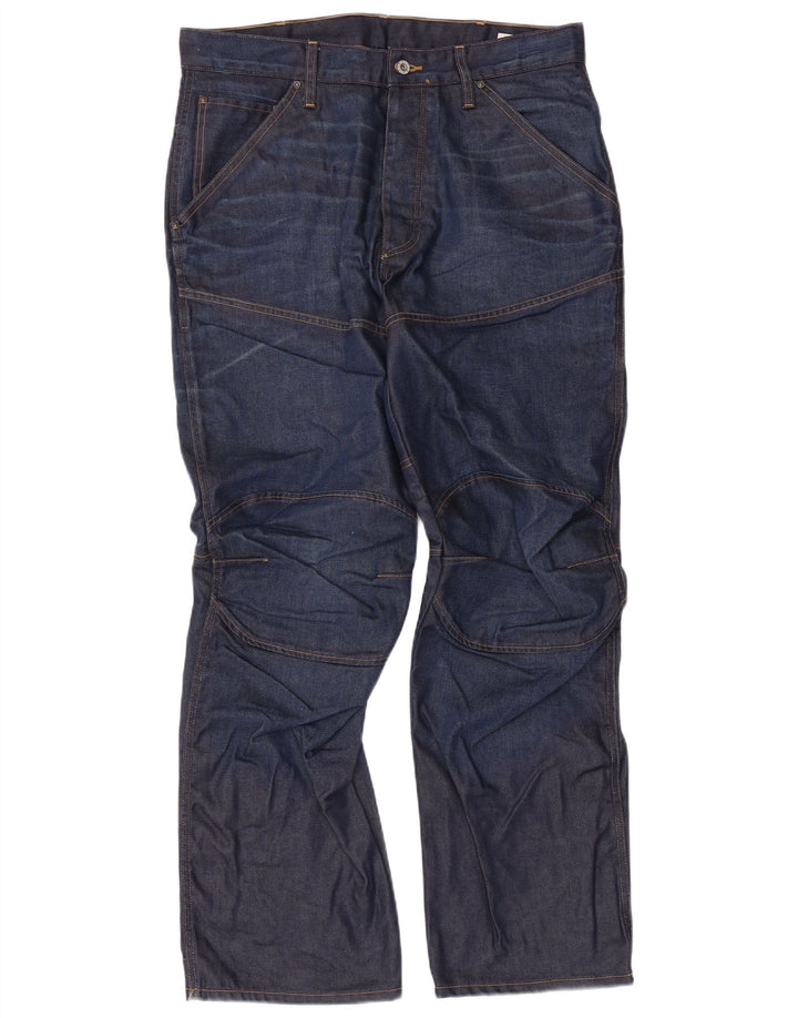 Jeans soltos masculinos G-Star W36 L32 algodão azul marinho