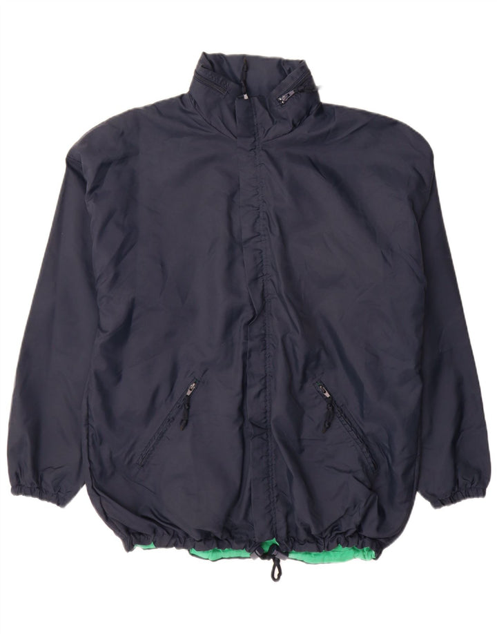 Jaqueta de chuva masculina vintage UK 40 grande algodão azul marinho