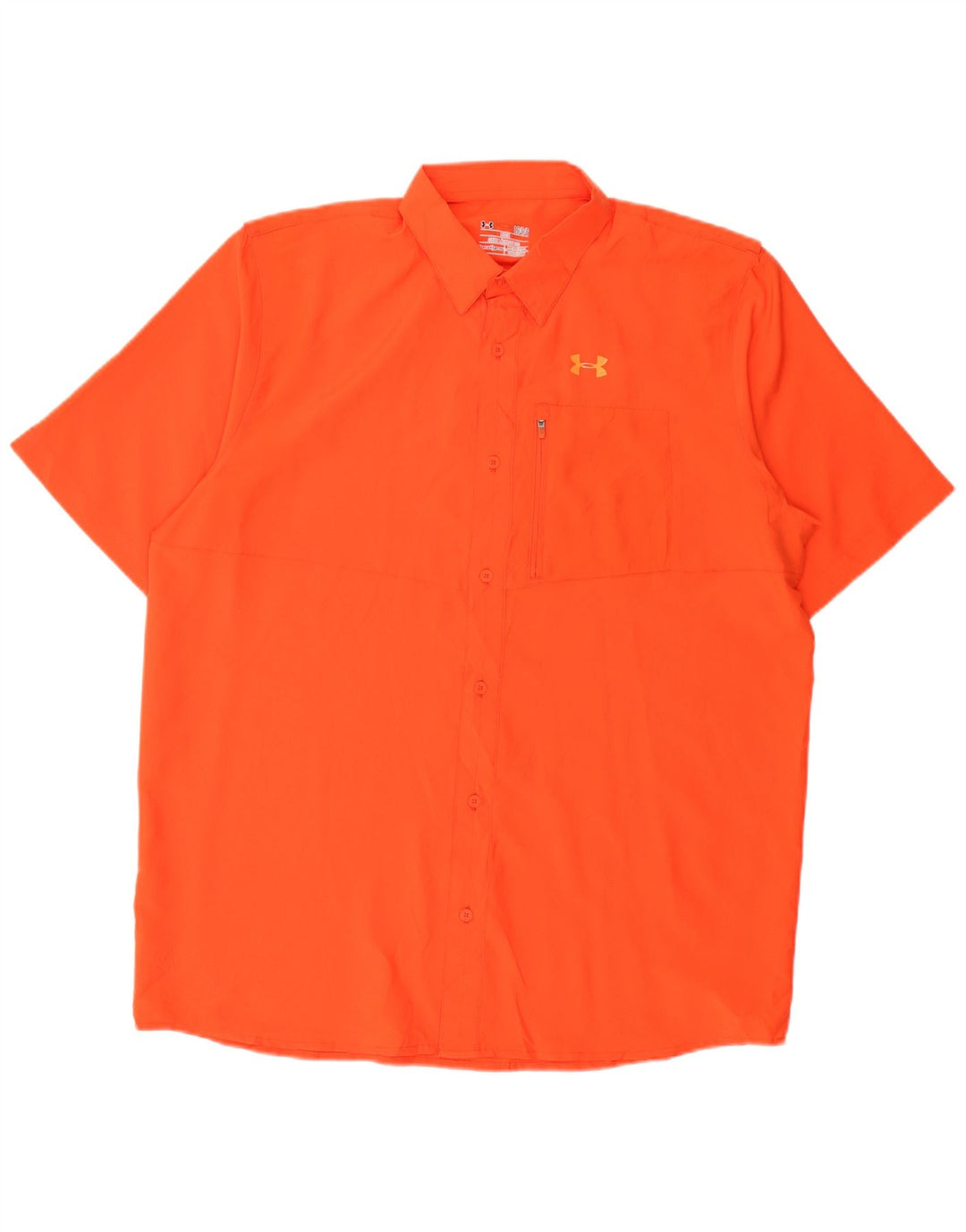 Camisa masculina de manga curta Under ARMOUR Heat Gear grande laranja poliéster
