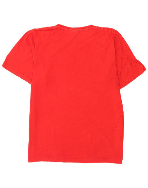 Adidas Mens Graphic T-Shirt Top Médio Algodão Vermelho