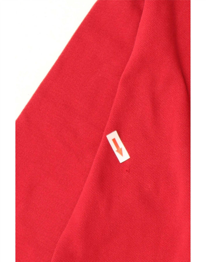 Camisa polo masculina de manga comprida Kappa grande algodão vermelho