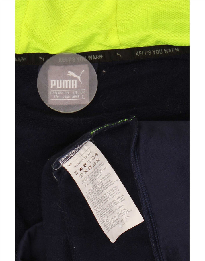 Suéter masculino Puma com capuz e zíper pequeno azul marinho poliéster