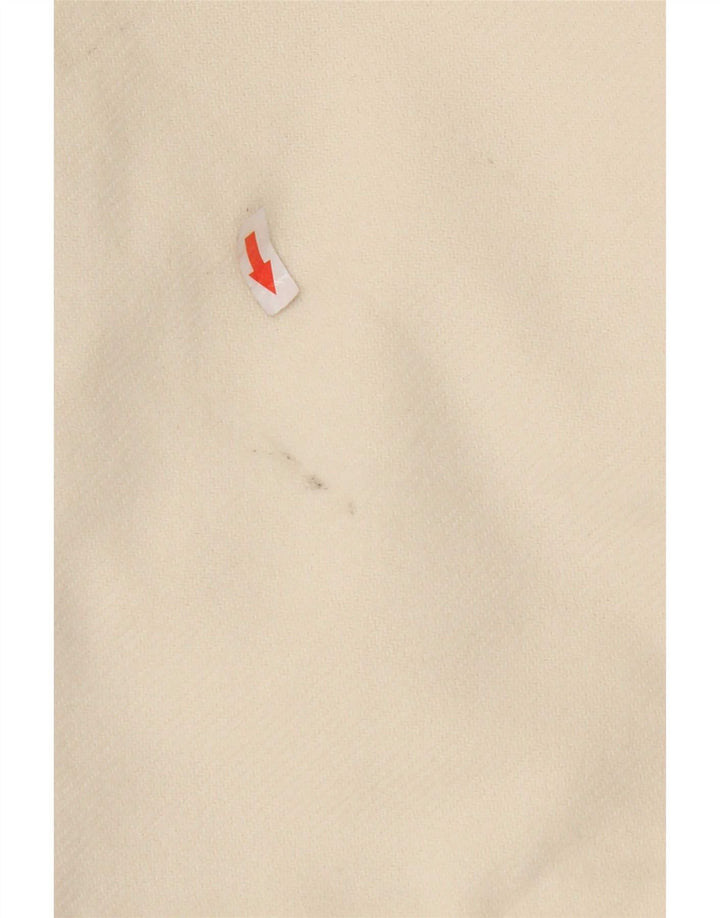 Sobretudo feminino Zara UK 16 grande poliéster branco