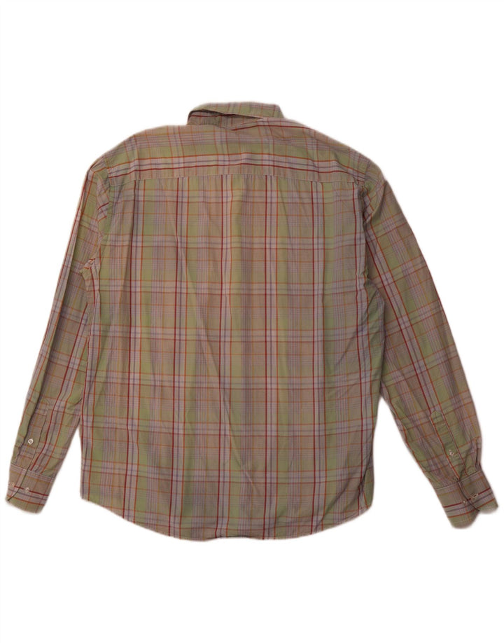 SERGIO TACCHINI Camisa masculina grande algodão xadrez verde