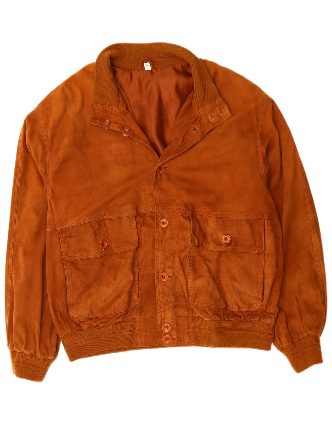Jaqueta bomber masculina vintage de camurça IT 52 XL couro marrom