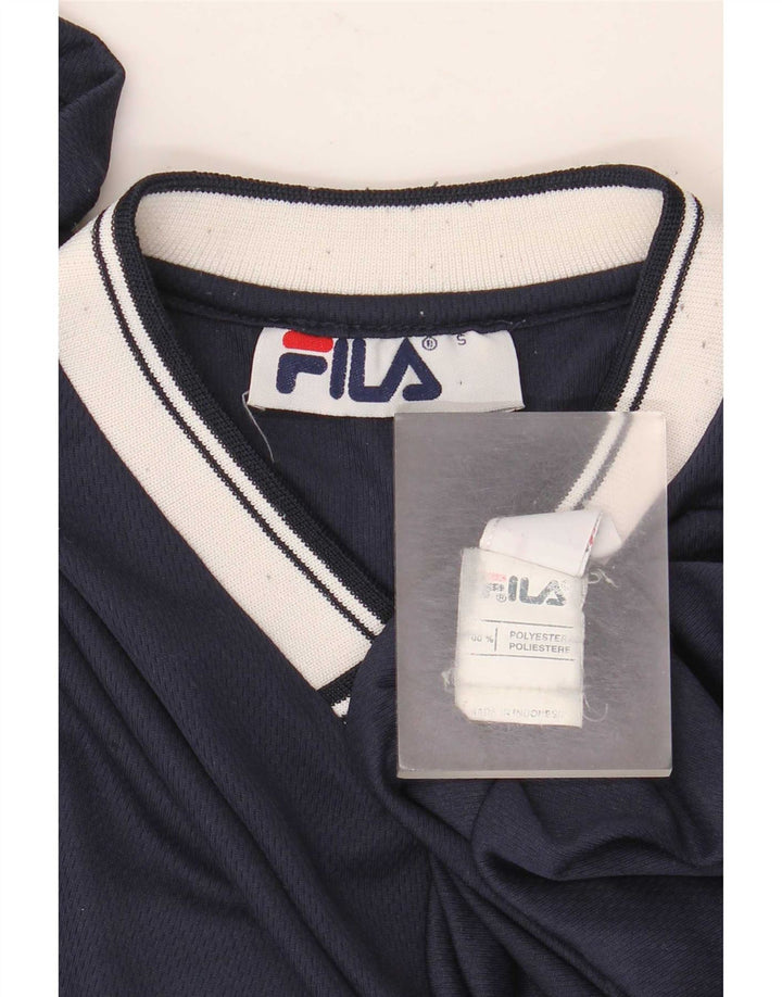 Fila Camiseta Masculina Top Pequeno Poliéster Colourblock Azul Marinho