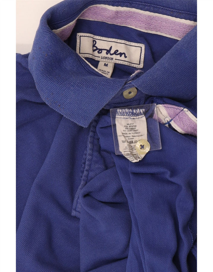 Camisa polo masculina Boden de algodão azul médio