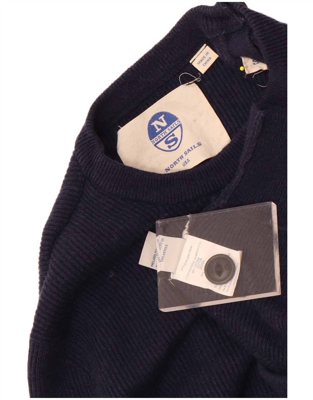 Suéter masculino North Sails com gola redonda, pequeno algodão azul marinho