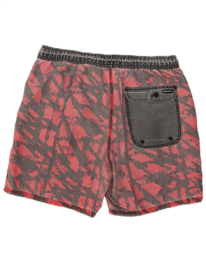 Rip Curl Mens Abstract Pattern Shorts de natação médio poliéster vermelho