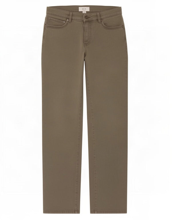 Jeans retos femininos Marks & Spencer Reino Unido 12 médio W30 L29 algodão cáqui