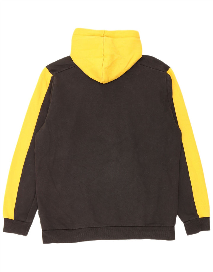 Puma masculino moletom com capuz amarelo médio algodão colorblock