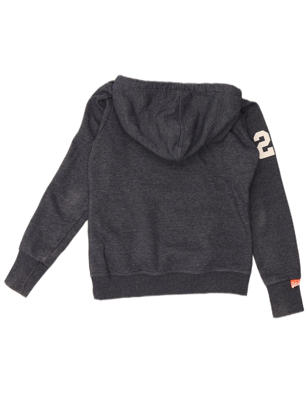 Suéter Superdry masculino com capuz gráfico médio azul marinho algodão