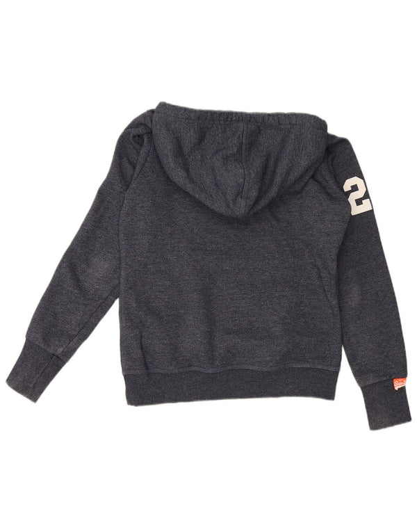 Suéter Superdry masculino com capuz gráfico médio azul marinho algodão