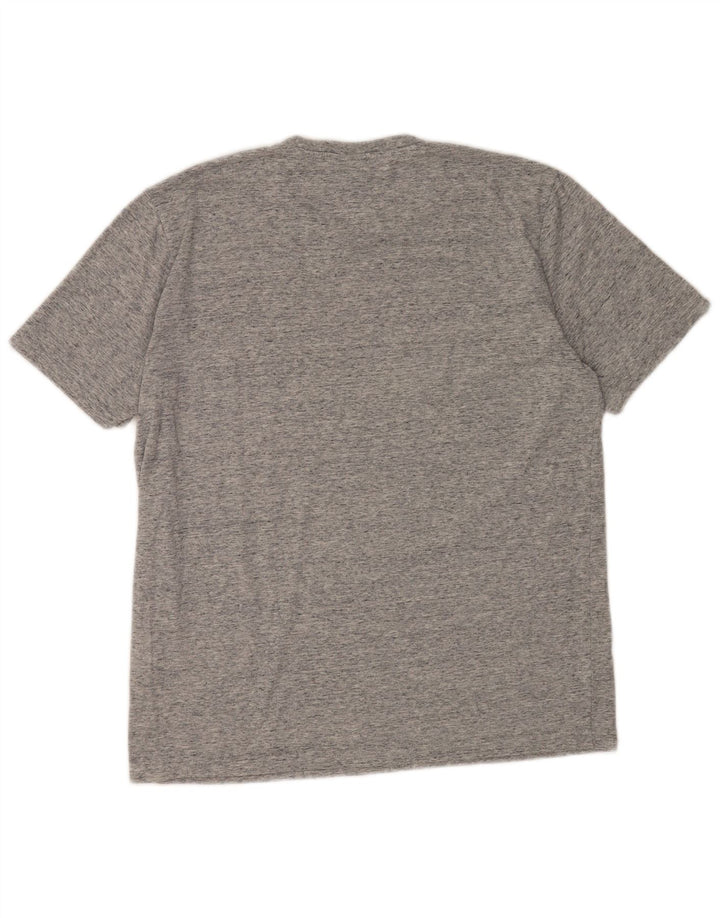 CAMPEÃO Camiseta masculina gráfica Top algodão manchado cinza médio