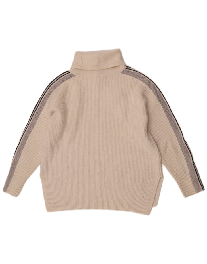 Suéter feminino The White Company com gola redonda Reino Unido 14 médio branco