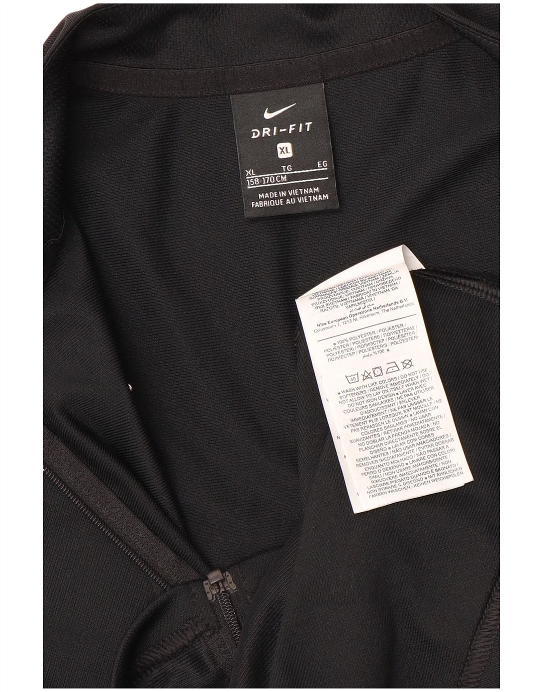 NIKE Boys Dri Fit Tracksuit Top Jacket 13-14 Anos XL Preto Poliéster