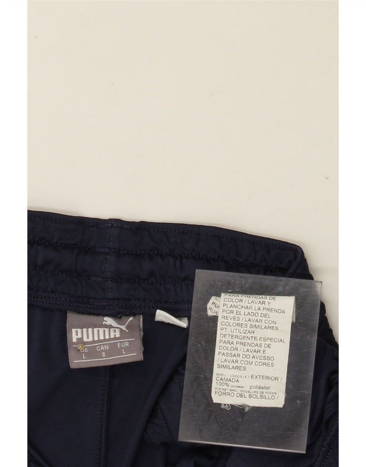 Shorts esportivos masculinos PUMA grandes poliéster azul marinho