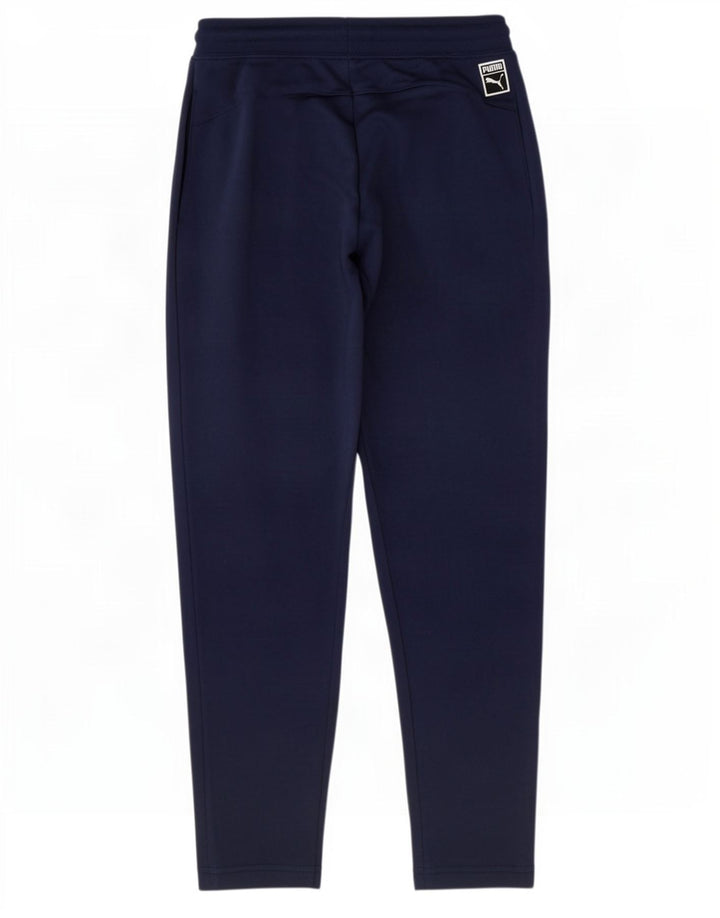 Calça de treino masculina Puma pequena azul marinho algodão