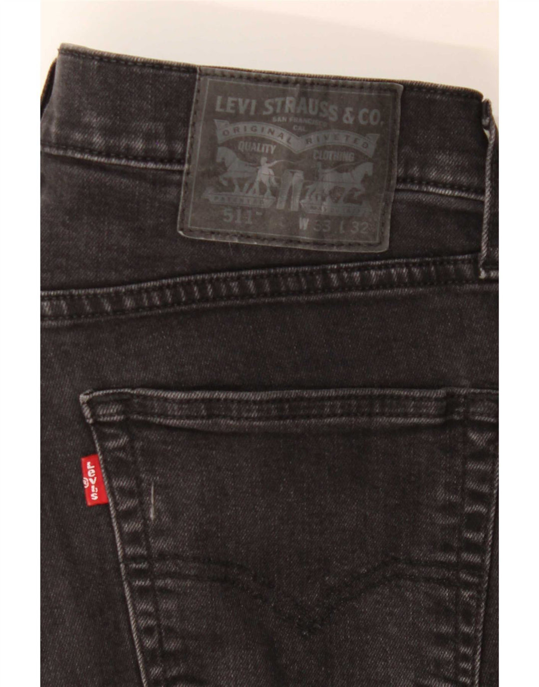 Levi's Mens Jeans Slim W33 L32 Algodão Preto