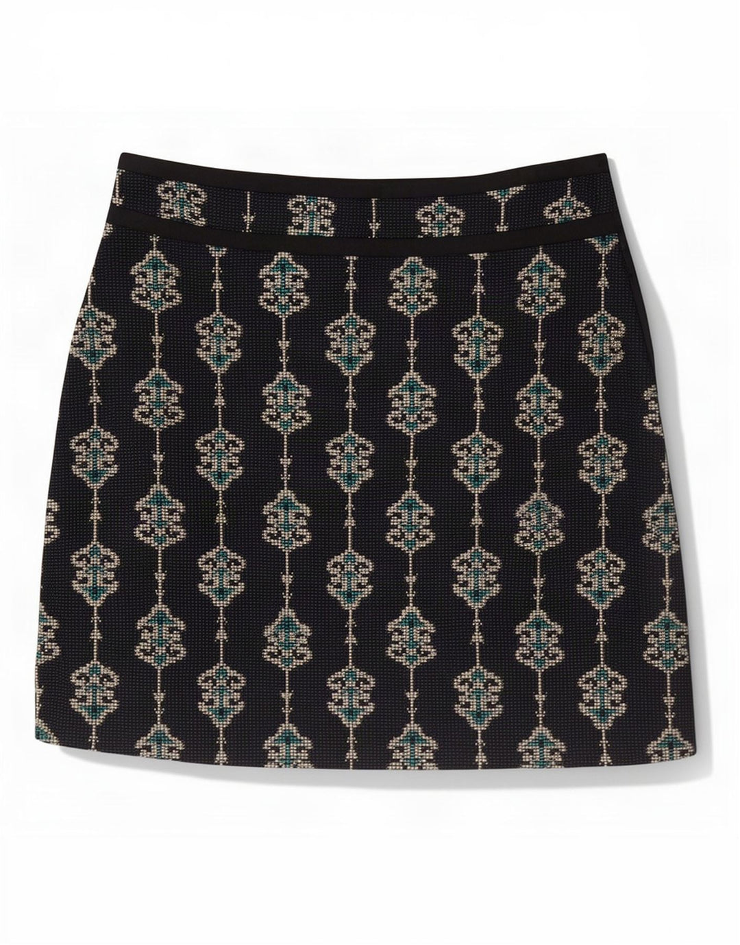 Mini saia feminina Zara XS W24 azul marinho paisley poliéster