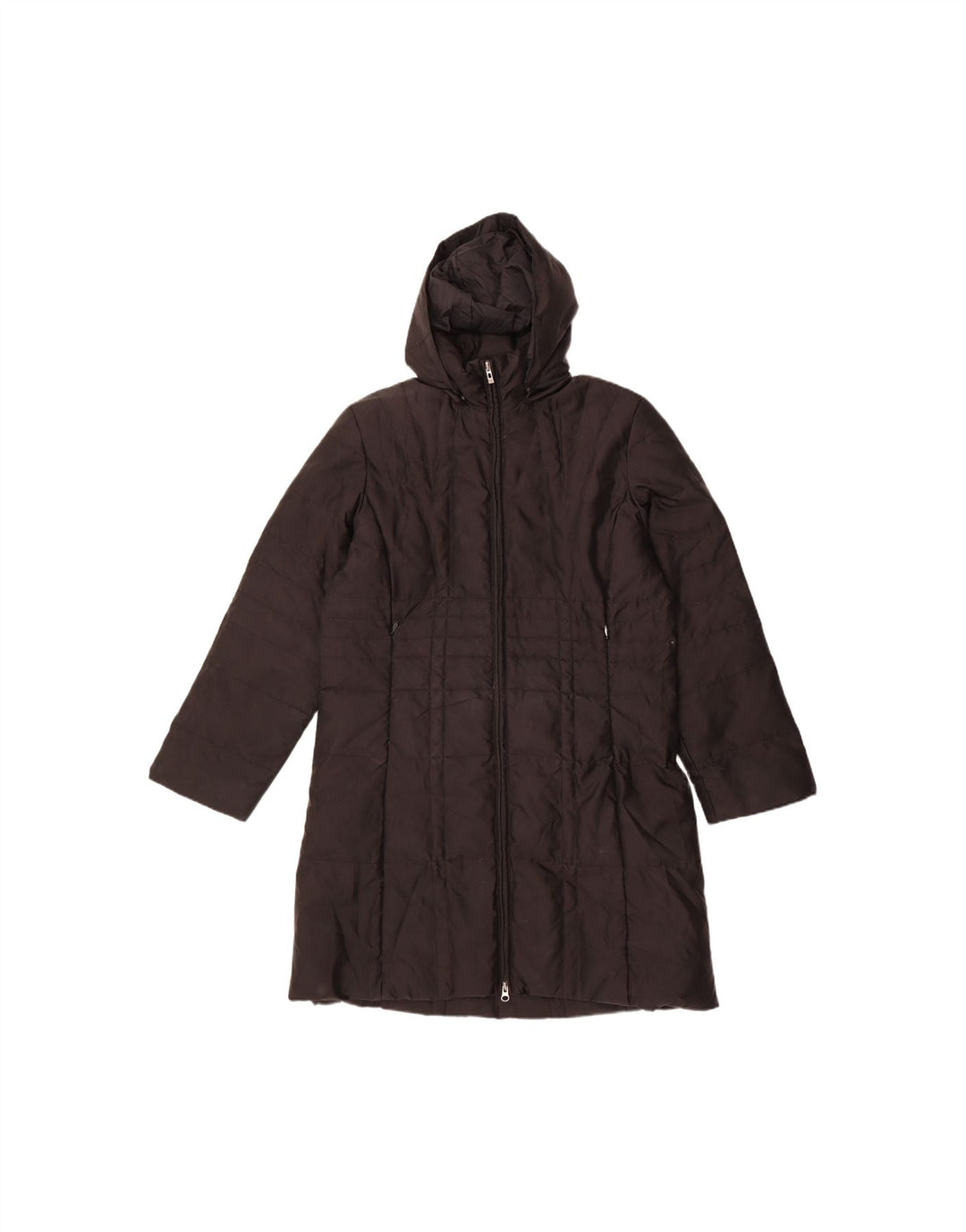 SERGIO TACCHINI Casaco feminino acolchoado com capuz UK 16 grande poliamida preta