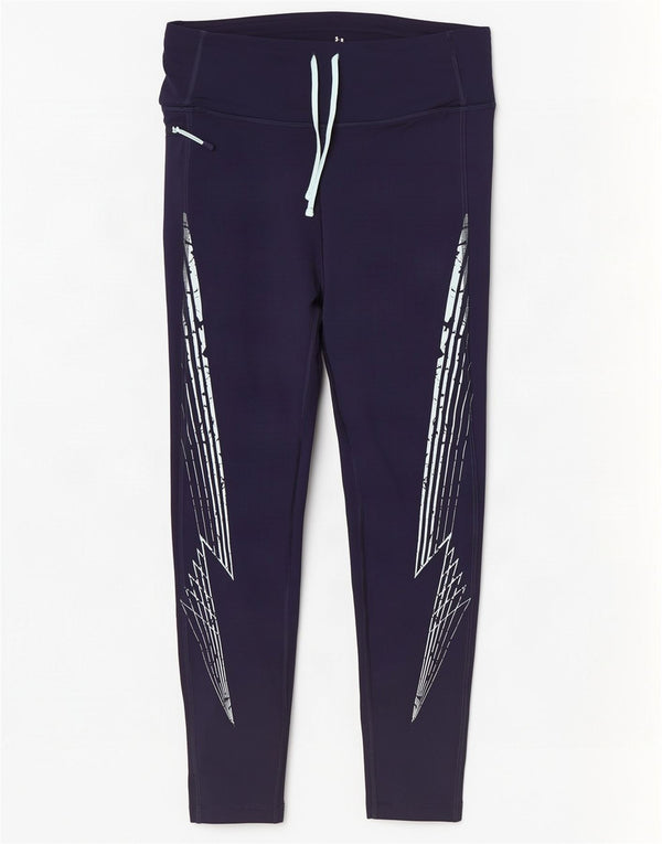 Leggings gráficas femininas Under Armour UK 12 poliéster azul marinho médio